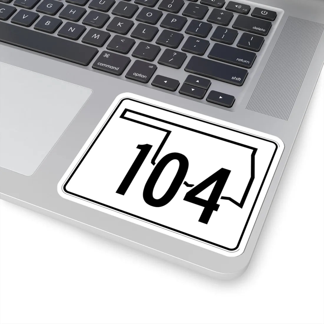 Oklahoma State Highway 104 (Oklahoma) (Road Sign) STICKER Vinyl Kiss-Cut Decal - The Sticker Space