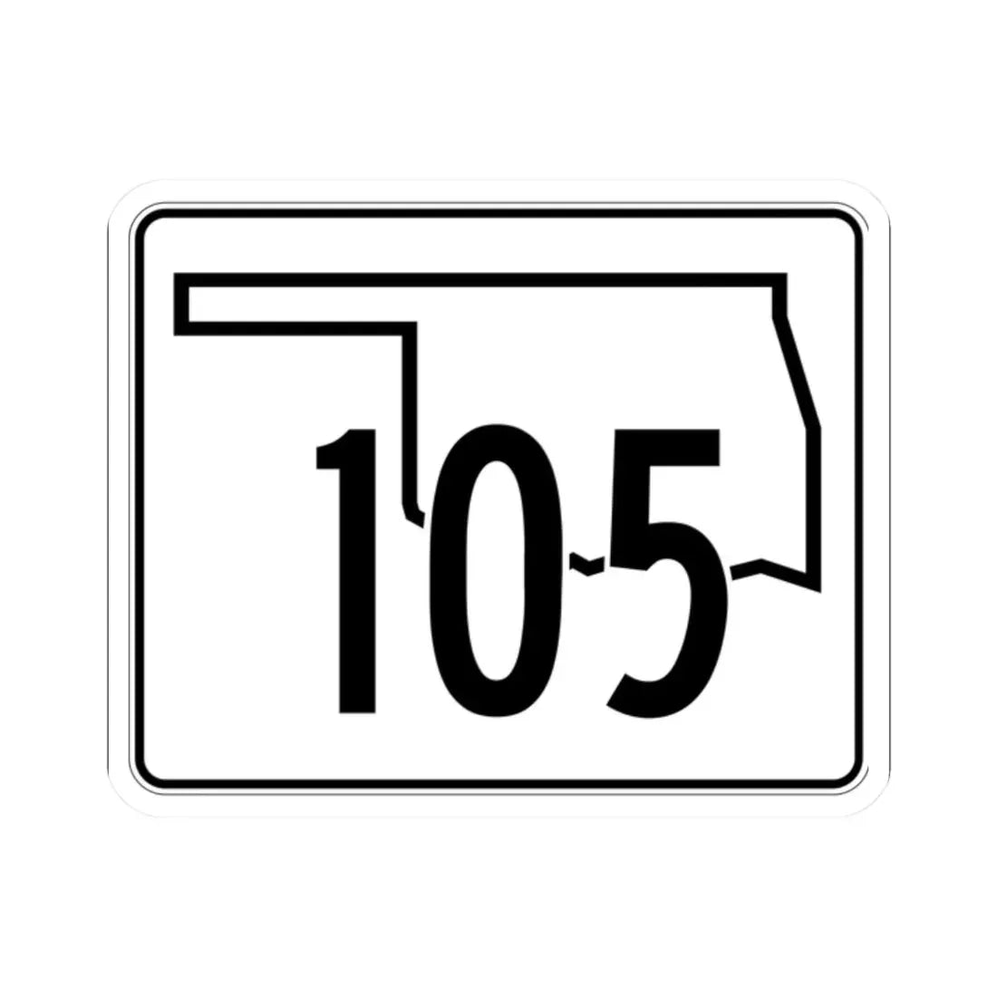 Oklahoma State Highway 105 (Oklahoma) (Road Sign) STICKER Vinyl Kiss-Cut Decal 2 Inch White - The Sticker Space