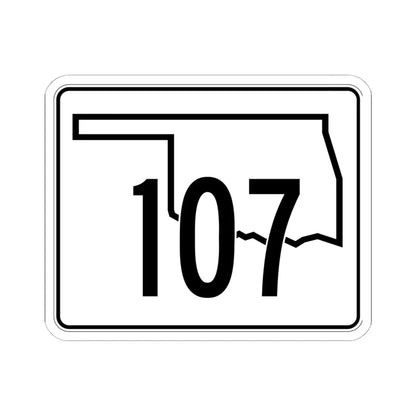 Oklahoma State Highway 107 (Oklahoma) (Road Sign) STICKER Vinyl Kiss-Cut Decal 6 Inch White - The Sticker Space