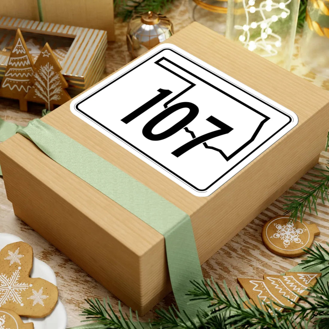 Oklahoma State Highway 107 (Oklahoma) (Road Sign) STICKER Vinyl Kiss-Cut Decal - The Sticker Space