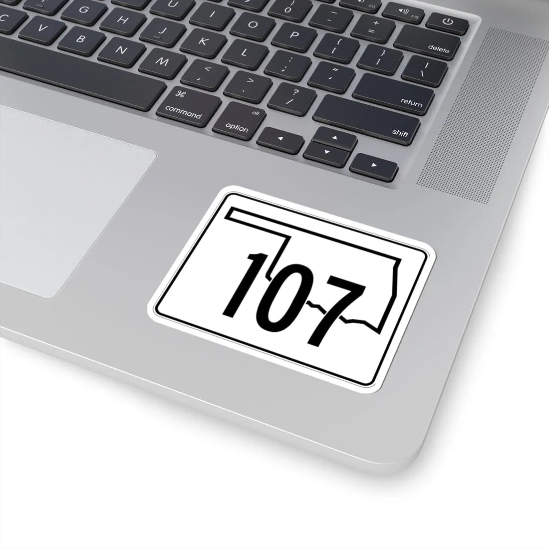 Oklahoma State Highway 107 (Oklahoma) (Road Sign) STICKER Vinyl Kiss-Cut Decal - The Sticker Space