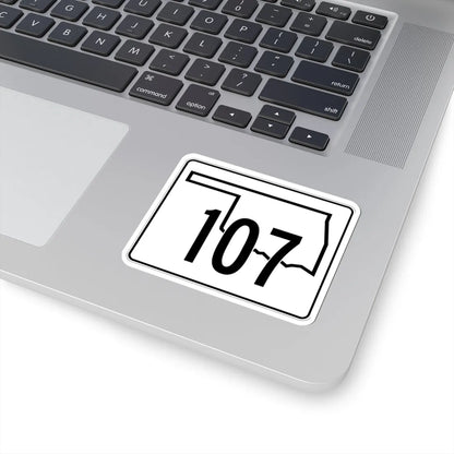 Oklahoma State Highway 107 (Oklahoma) (Road Sign) STICKER Vinyl Kiss-Cut Decal - The Sticker Space
