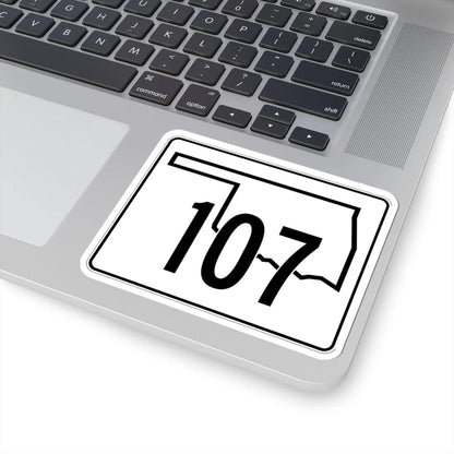 Oklahoma State Highway 107 (Oklahoma) (Road Sign) STICKER Vinyl Kiss-Cut Decal - The Sticker Space