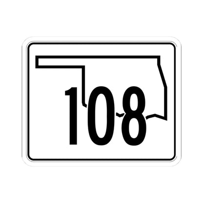 Oklahoma State Highway 108 (Oklahoma) (Road Sign) STICKER Vinyl Kiss-Cut Decal 3 Inch White - The Sticker Space