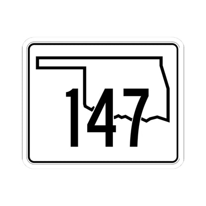Oklahoma State Highway 147 (Oklahoma) (Road Sign) STICKER Vinyl Kiss-Cut Decal 3 Inch White - The Sticker Space