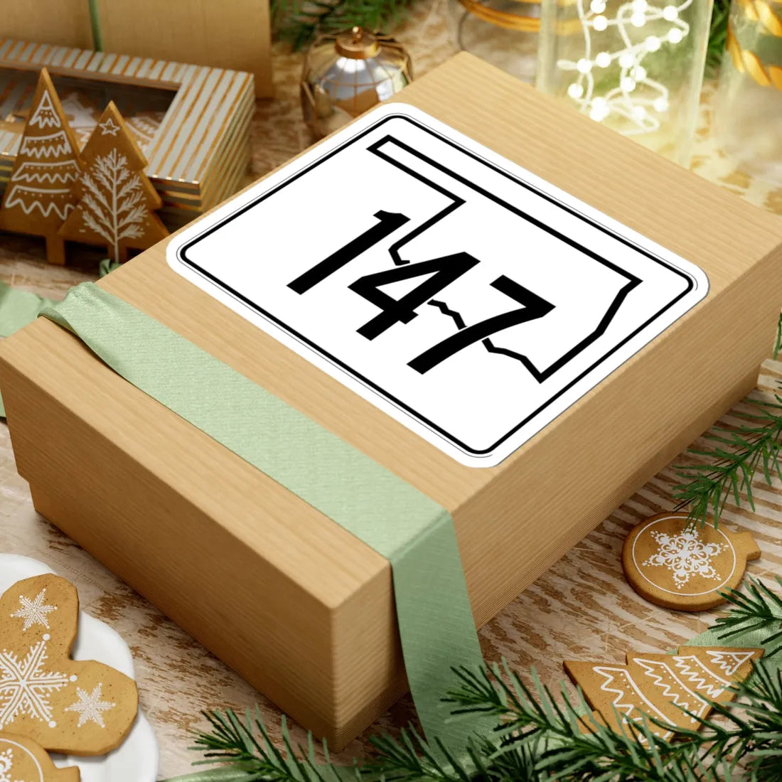 Oklahoma State Highway 147 (Oklahoma) (Road Sign) STICKER Vinyl Kiss-Cut Decal - The Sticker Space