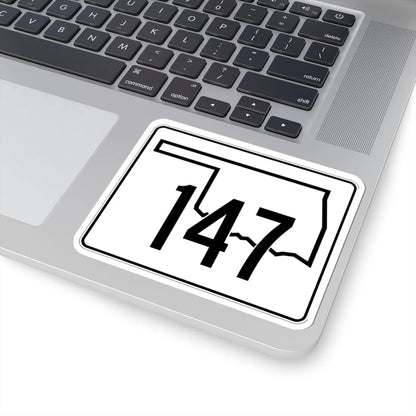 Oklahoma State Highway 147 (Oklahoma) (Road Sign) STICKER Vinyl Kiss-Cut Decal - The Sticker Space