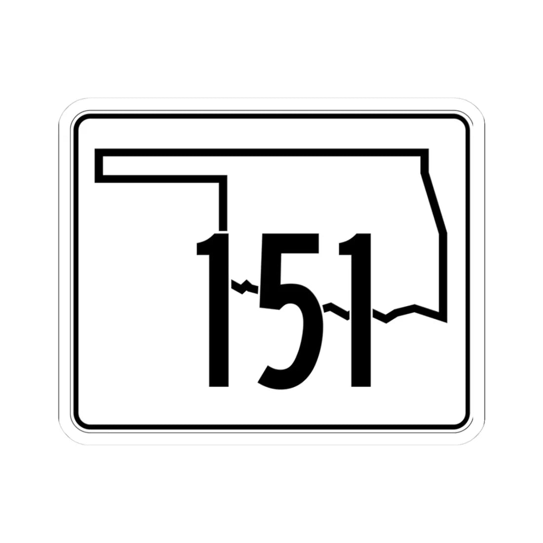 Oklahoma State Highway 151 (Oklahoma) (Road Sign) STICKER Vinyl Kiss-Cut Decal 3 Inch White - The Sticker Space