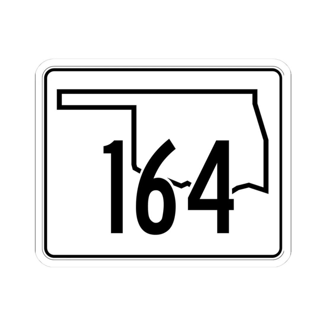 Oklahoma State Highway 164 (Oklahoma) (Road Sign) STICKER Vinyl Kiss-Cut Decal 3 Inch White - The Sticker Space