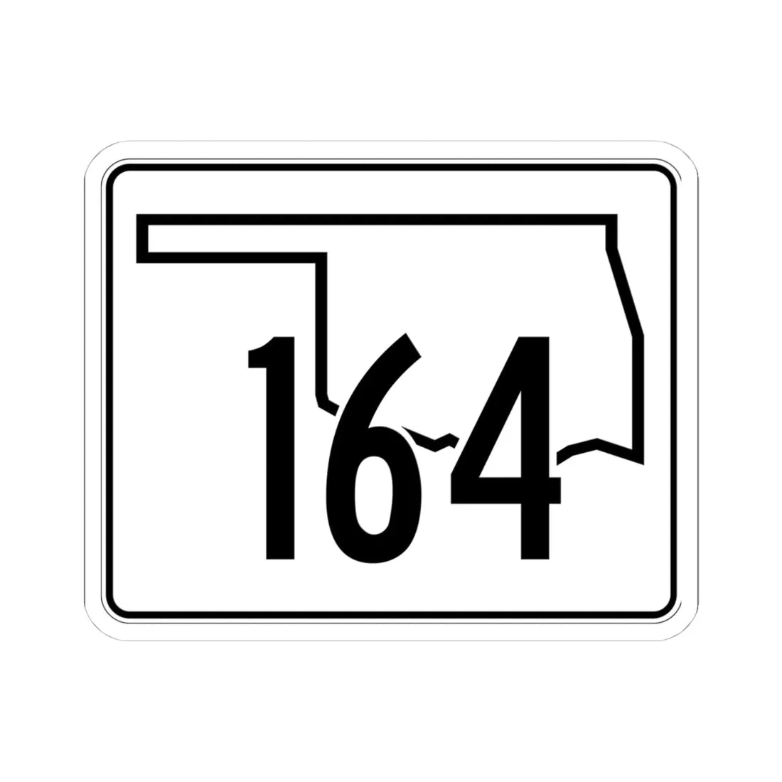 Oklahoma State Highway 164 (Oklahoma) (Road Sign) STICKER Vinyl Kiss-Cut Decal 4 Inch White - The Sticker Space