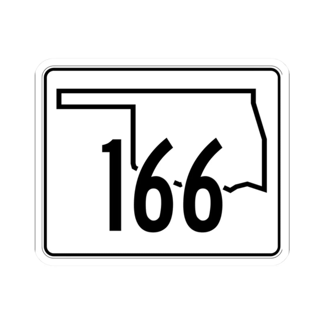 Oklahoma State Highway 166 (Oklahoma) (Road Sign) STICKER Vinyl Kiss-Cut Decal 2 Inch White - The Sticker Space