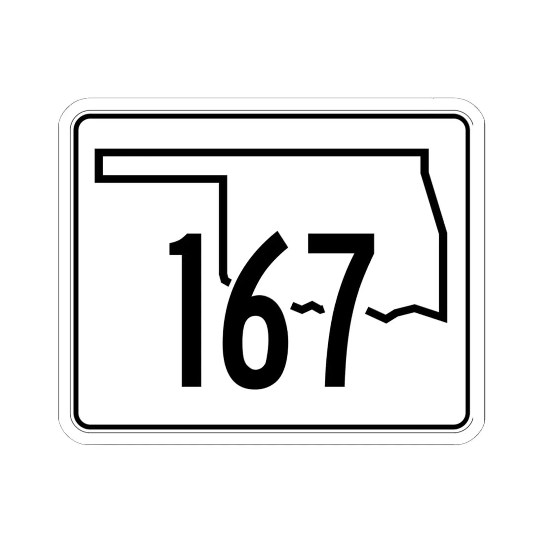 Oklahoma State Highway 167 (Oklahoma) (Road Sign) STICKER Vinyl Kiss-Cut Decal 6 Inch White - The Sticker Space