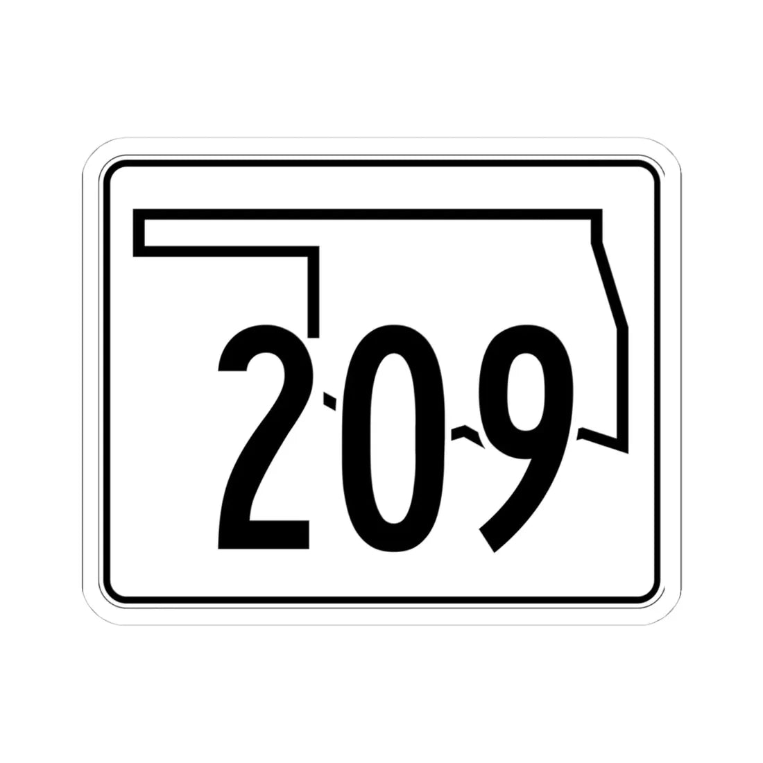 Oklahoma State Highway 209 (Oklahoma) (Road Sign) STICKER Vinyl Kiss-Cut Decal 4 Inch White - The Sticker Space