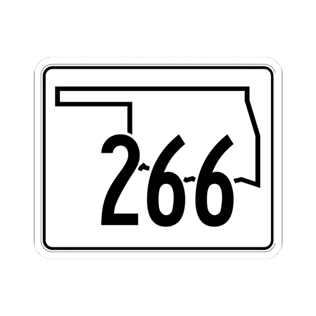 Oklahoma State Highway 266 (Oklahoma) (Road Sign) STICKER Vinyl Kiss-Cut Decal 3 Inch White - The Sticker Space