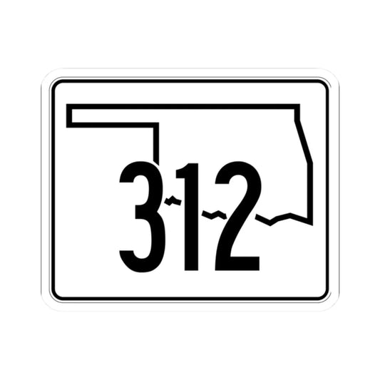 Oklahoma State Highway 312 (Oklahoma) (Road Sign) STICKER Vinyl Kiss-Cut Decal 2 Inch White - The Sticker Space