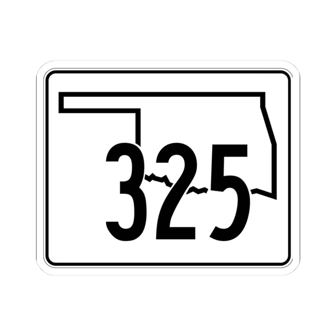 Oklahoma State Highway 325 (Oklahoma) (Road Sign) STICKER Vinyl Kiss-Cut Decal 3 Inch White - The Sticker Space