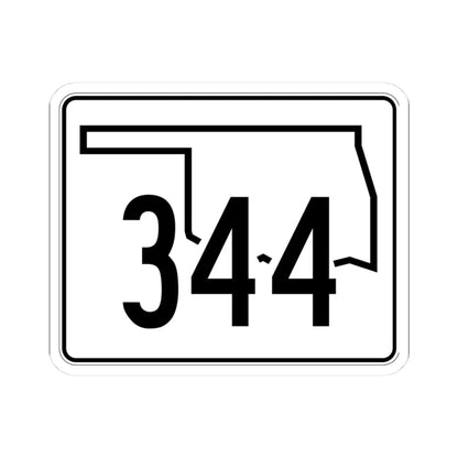 Oklahoma State Highway 344 (Oklahoma) (Road Sign) STICKER Vinyl Kiss-Cut Decal 3 Inch White - The Sticker Space