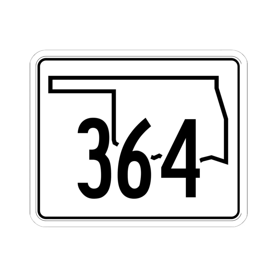 Oklahoma State Highway 364 (Oklahoma) (Road Sign) STICKER Vinyl Kiss-Cut Decal 6 Inch White - The Sticker Space