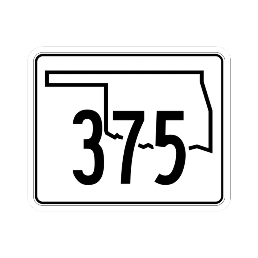 Oklahoma State Highway 375 (Oklahoma) (Road Sign) STICKER Vinyl Kiss-Cut Decal 2 Inch White - The Sticker Space