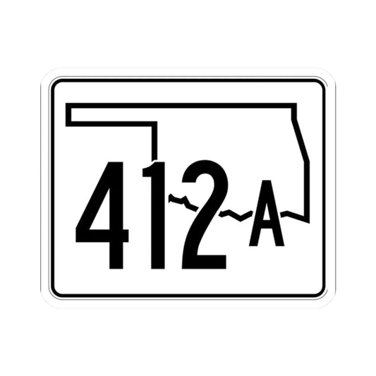 Oklahoma State Highway 412A (Oklahoma) (Road Sign) STICKER Vinyl Kiss-Cut Decal 2 Inch White - The Sticker Space