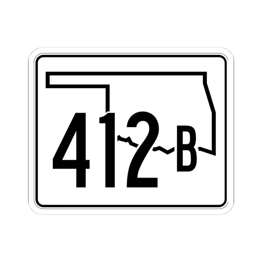 Oklahoma State Highway 412B (Oklahoma) (Road Sign) STICKER Vinyl Kiss-Cut Decal 4 Inch White - The Sticker Space
