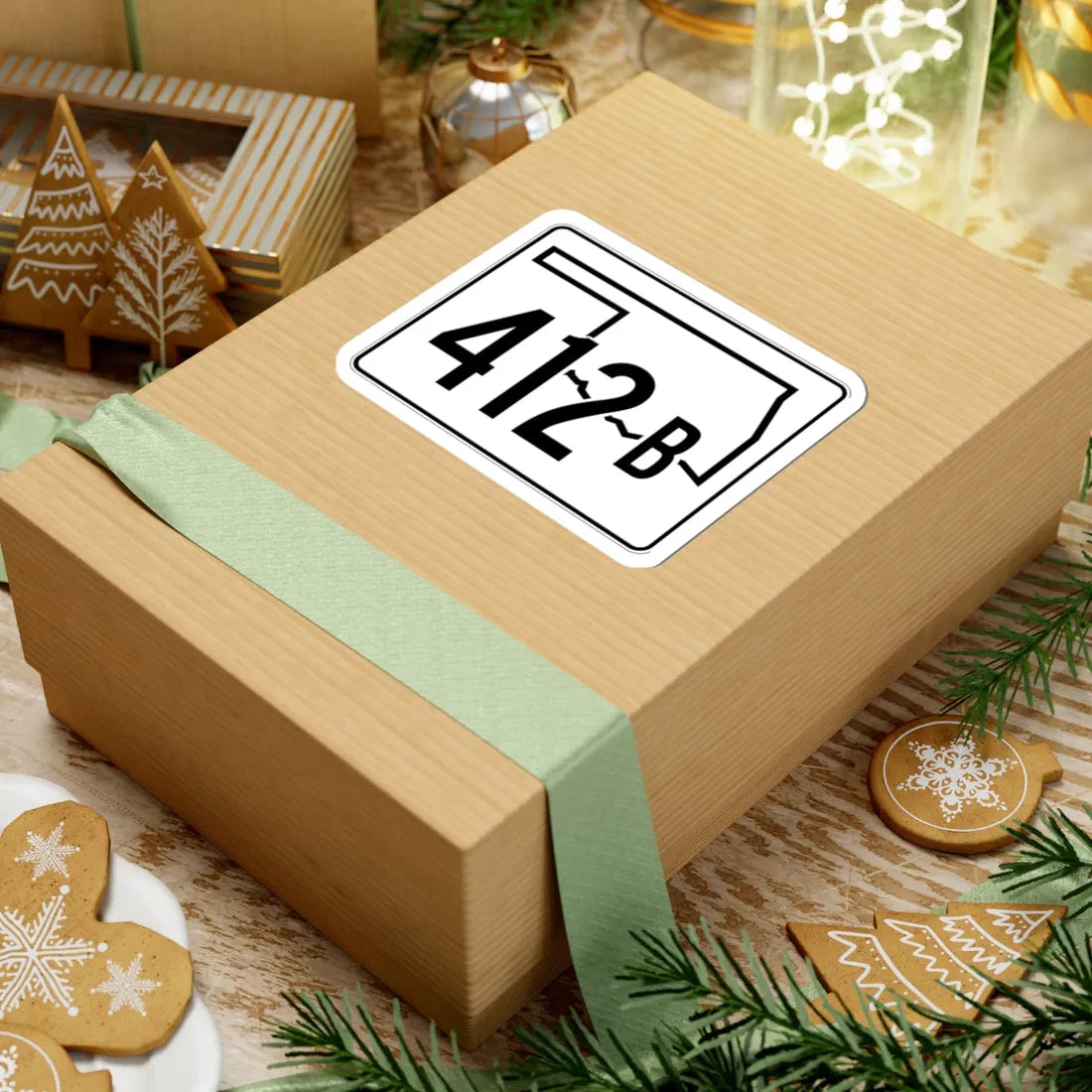 Oklahoma State Highway 412B (Oklahoma) (Road Sign) STICKER Vinyl Kiss-Cut Decal - The Sticker Space