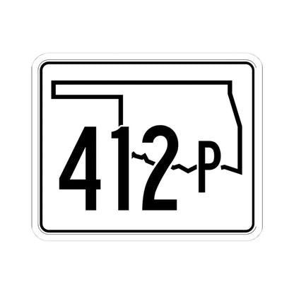 Oklahoma State Highway 412P (Oklahoma) (Road Sign) STICKER Vinyl Kiss-Cut Decal 4 Inch White - The Sticker Space