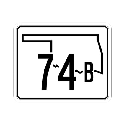 Oklahoma State Highway 74B (Oklahoma) (Road Sign) STICKER Vinyl Kiss-Cut Decal 2 Inch White - The Sticker Space