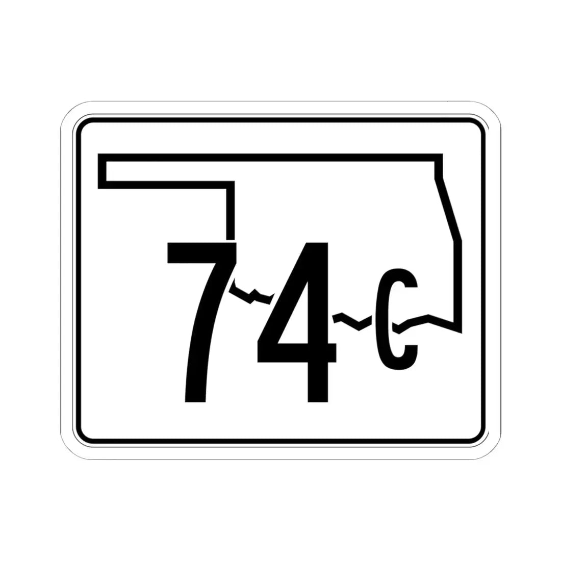 Oklahoma State Highway 74C (Oklahoma) (Road Sign) STICKER Vinyl Kiss-Cut Decal 6 Inch White - The Sticker Space