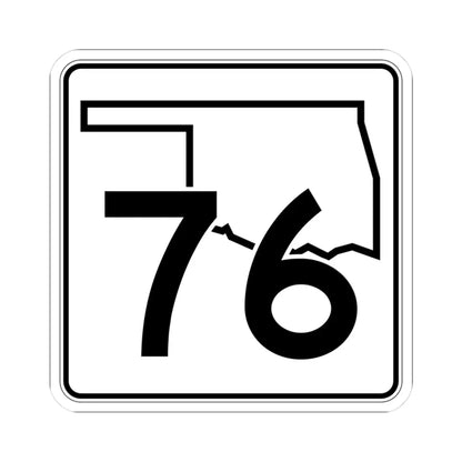 Oklahoma State Highway 76 (Oklahoma) (Road Sign) STICKER Vinyl Kiss-Cut Decal 3 Inch White - The Sticker Space