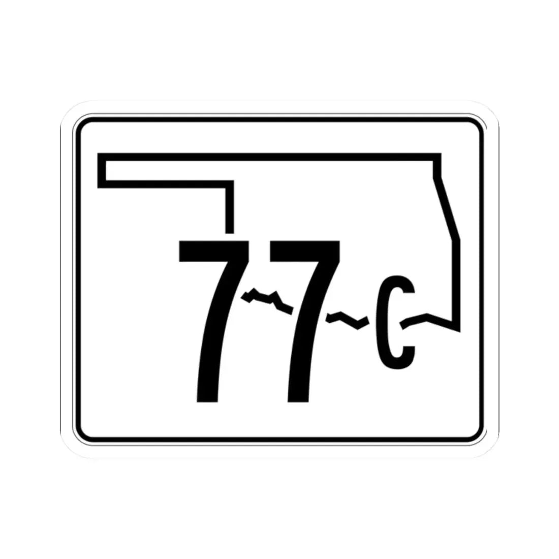 Oklahoma State Highway 77C (Oklahoma) (Road Sign) STICKER Vinyl Kiss-Cut Decal 2 Inch White - The Sticker Space