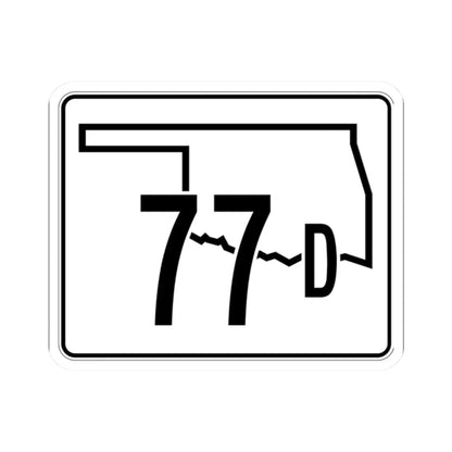 Oklahoma State Highway 77D (Oklahoma) (Road Sign) STICKER Vinyl Kiss-Cut Decal 2 Inch White - The Sticker Space