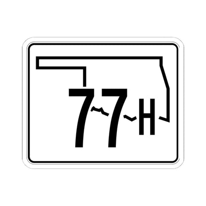 Oklahoma State Highway 77H (Oklahoma) (Road Sign) STICKER Vinyl Kiss-Cut Decal 6 Inch White - The Sticker Space