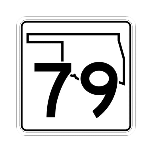 Oklahoma State Highway 79 (Oklahoma) (Road Sign) STICKER Vinyl Kiss-Cut Decal 2 Inch White - The Sticker Space