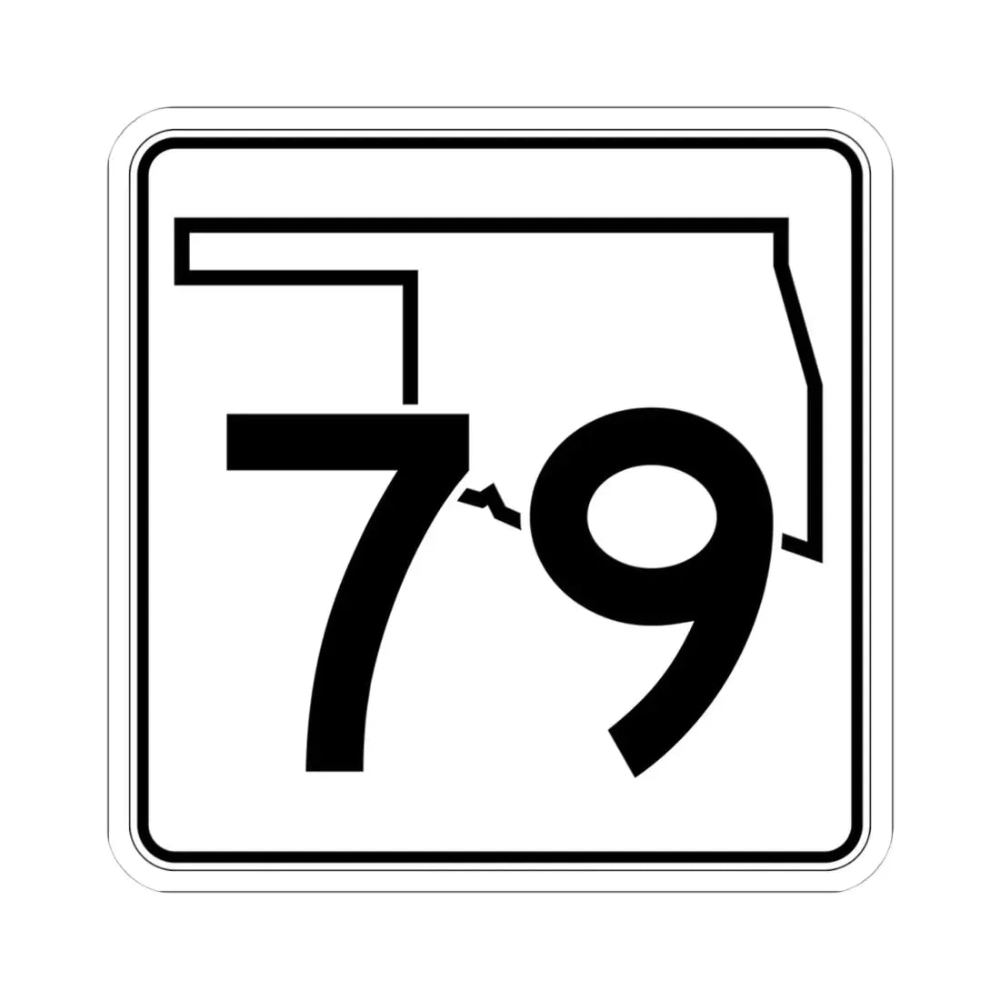 Oklahoma State Highway 79 (Oklahoma) (Road Sign) STICKER Vinyl Kiss-Cut Decal 4 Inch White - The Sticker Space