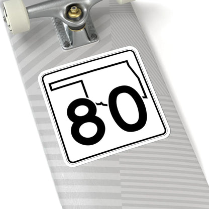 Oklahoma State Highway 80 (Oklahoma) (Road Sign) STICKER Vinyl Kiss-Cut Decal - The Sticker Space