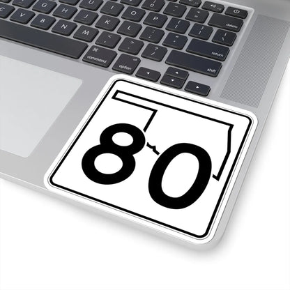 Oklahoma State Highway 80 (Oklahoma) (Road Sign) STICKER Vinyl Kiss-Cut Decal - The Sticker Space