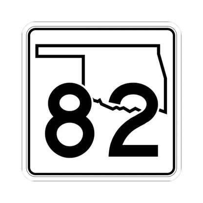 Oklahoma State Highway 82 (Oklahoma) (Road Sign) STICKER Vinyl Kiss-Cut Decal 3 Inch White - The Sticker Space