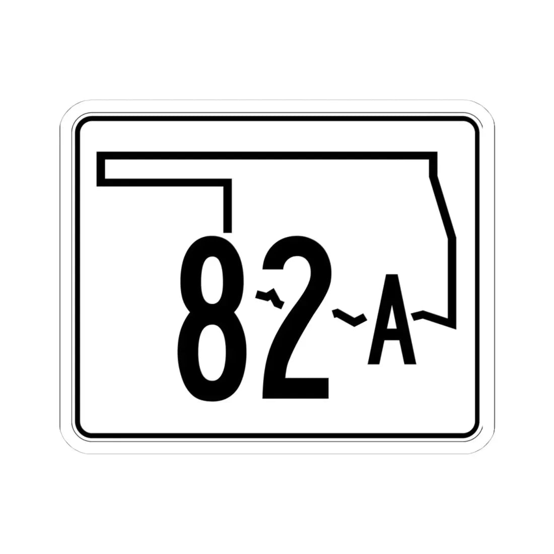 Oklahoma State Highway 82A (Oklahoma) (Road Sign) STICKER Vinyl Kiss-Cut Decal 4 Inch White - The Sticker Space