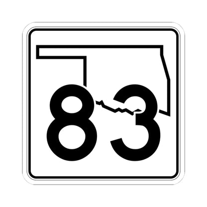 Oklahoma State Highway 83 (Oklahoma) (Road Sign) STICKER Vinyl Kiss-Cut Decal 4 Inch White - The Sticker Space