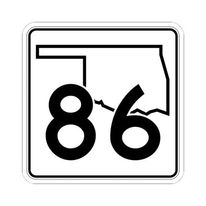 Oklahoma State Highway 86 (Oklahoma) (Road Sign) STICKER Vinyl Kiss-Cut Decal 6 Inch White - The Sticker Space