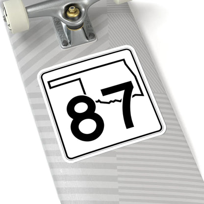 Oklahoma State Highway 87 (Oklahoma) (Road Sign) STICKER Vinyl Kiss-Cut Decal - The Sticker Space
