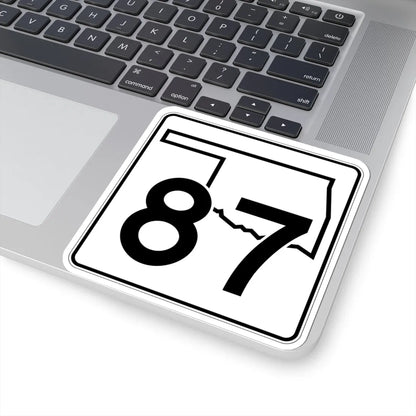 Oklahoma State Highway 87 (Oklahoma) (Road Sign) STICKER Vinyl Kiss-Cut Decal - The Sticker Space