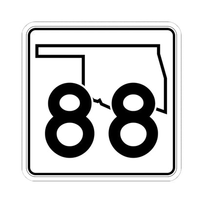 Oklahoma State Highway 88 (Oklahoma) (Road Sign) STICKER Vinyl Kiss-Cut Decal 6 Inch White - The Sticker Space