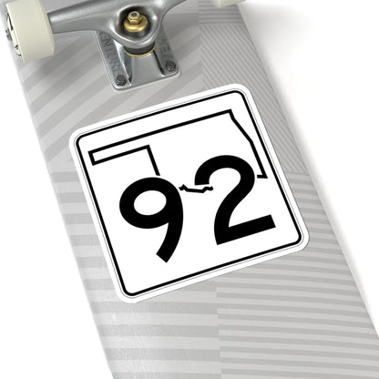 Oklahoma State Highway 92 (Oklahoma) (Road Sign) STICKER Vinyl Kiss-Cut Decal - The Sticker Space