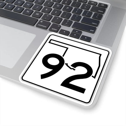 Oklahoma State Highway 92 (Oklahoma) (Road Sign) STICKER Vinyl Kiss-Cut Decal - The Sticker Space