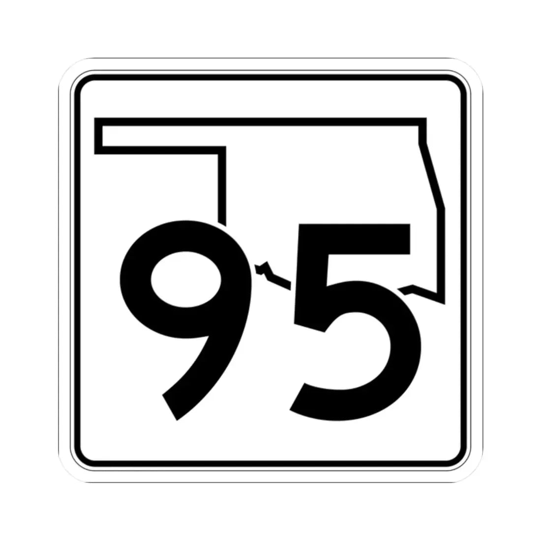 Oklahoma State Highway 95 (Oklahoma) (Road Sign) STICKER Vinyl Kiss-Cut Decal 2 Inch White - The Sticker Space