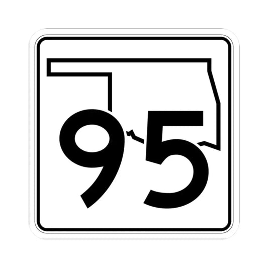 Oklahoma State Highway 95 (Oklahoma) (Road Sign) STICKER Vinyl Kiss-Cut Decal 2 Inch White - The Sticker Space