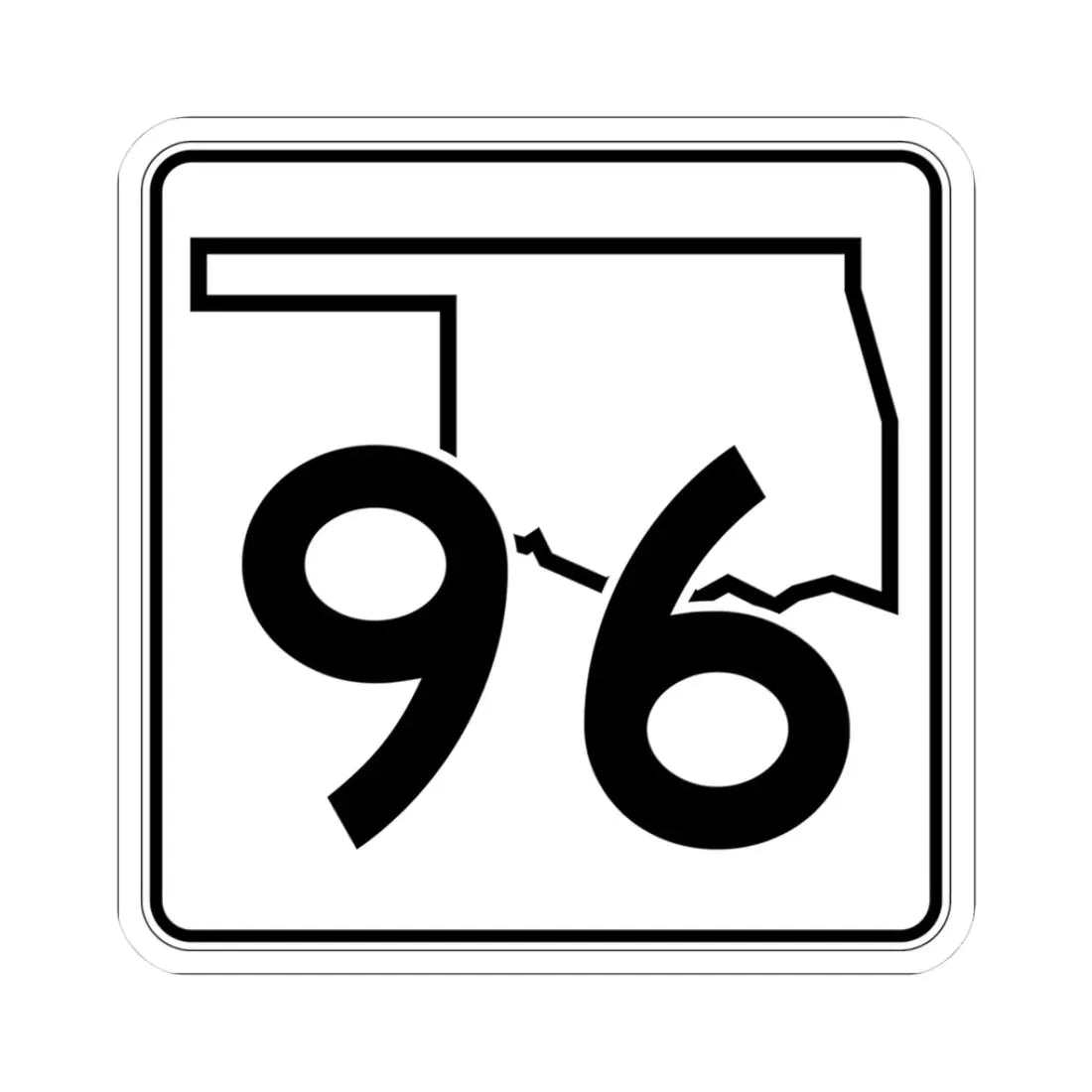 Oklahoma State Highway 96 (Oklahoma) (Road Sign) STICKER Vinyl Kiss-Cut Decal 3 Inch White - The Sticker Space