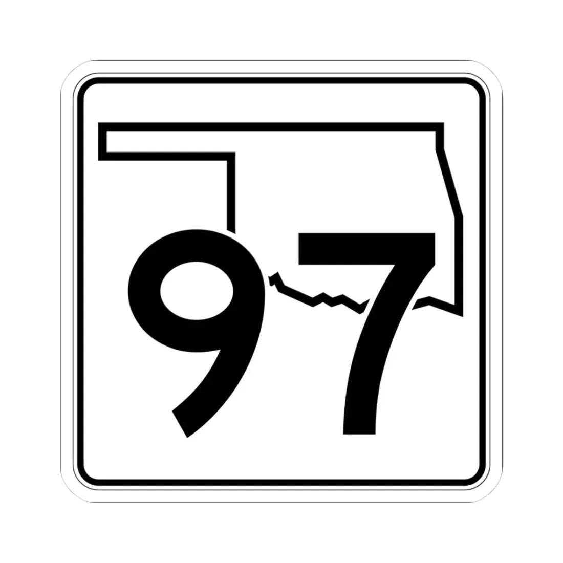 Oklahoma State Highway 97 (Oklahoma) (Road Sign) STICKER Vinyl Kiss-Cut Decal 3 Inch White - The Sticker Space